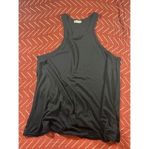 Free People‎ Black Ribbed Racerback Tank Top Flowy Casual Basic Layering